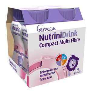 Nutrinidrink Compact Multi Fibre Aardbeiensmaak 4x125ml