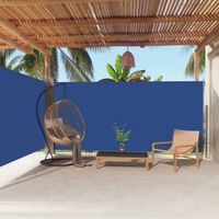Tuinscherm uittrekbaar 180x600 cm blauw