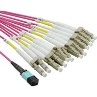 VALUE MPO Fanout Kabel 50/125µm OM4, MPO/12x LC, violet, 2 m