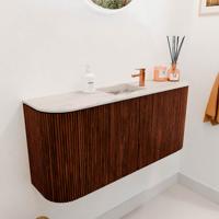 Toiletmeubel Mondiaz Joya Dlux | 93.2 cm | Meubelkleur Ruby | Faye wastafel Nata Wasbak Midden | 1 kraangat