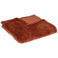 Fleece deken/fleeceplaid - terracotta - 130 x 180 cm - polyester - bankdeken