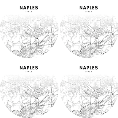 Napels in cirkel meer onderzetters
