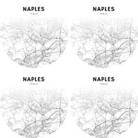 Napels in cirkel meer onderzetters