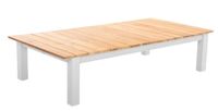 Midori coffee table 140x75cm. alu white/teak - Yoi