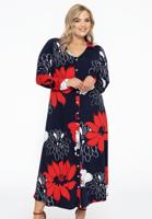 Yoek Jurk met strassknopen POPPY | Rood | Maat 38/40