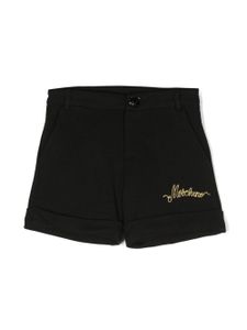 Moschino Kids short à logo brodé - Noir