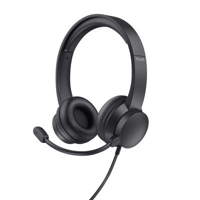TrustAyda Headset voor pc (USB) Headset Zwart