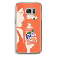 Peach please!: Samsung Galaxy S7 Transparant Hoesje - thumbnail