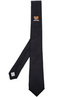 Moschino cravate en soie à logo imprimé - Noir