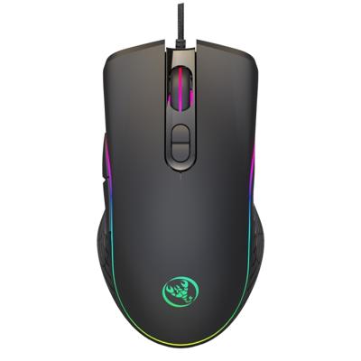 HXSJ A867 USB 6400DPI vier-Speed instelbare RGB-verlichting bedrade E-sport gaming muis lengte: 1.5 m