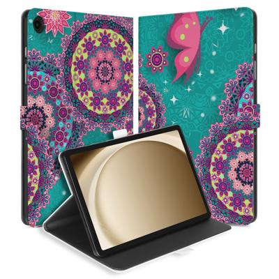 Samsung Galaxy Tab A11 Plus Tablet Hoesje Cirkels en Vlinders met Standaard Samsung Galaxy Tab A11 Plus Tablet Hoesje Cirkels en Vlinders met Standaard