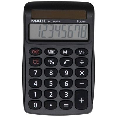 Maul ECO MJ 455 Bureaurekenmachine Zwart Aantal displayposities: 8 werkt op zonne-energie (b x h x d) 71 x 112 x 20 mm