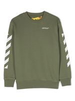 Off-White Kids sweat en coton à logo imprimé - Vert - thumbnail