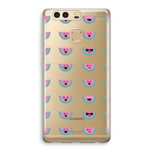 Smiley watermeloenprint: Huawei P9 Transparant Hoesje