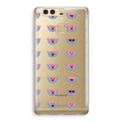 Smiley watermeloenprint: Huawei P9 Transparant Hoesje