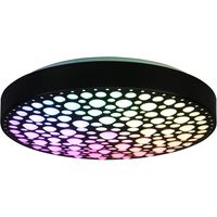 LED Plafondlamp - Plafondverlichting - Trion Carol - 22W - Aanpasbare Kleur - RGB - Afstandsbediening - Dimbaar - Rond - Mat Zwart - Kunststof - thumbnail