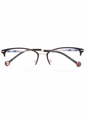 Carolina Herrera lunettes de vue bicolores à logo gravé - Bleu