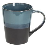 Koffiemokken Lagune - 1x stuks - Keramiek - blauw/grijs - 360 ml - 9 x 10 cm