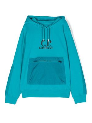 C.P. Company Kids hoodie à poche zippée - Bleu