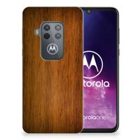 Motorola One Zoom | Bumper Hoesje | Donker Hout
