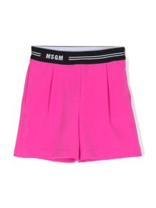 MSGM Kids short à taille à logo - Rose