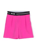 MSGM Kids short à taille à logo - Rose