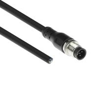 ACT SC3506 Industriële Sensorkabel | M12A 5-Polig Male naar Open End | Superflex Xtreme TPE kabel | Afgeschermd | IP67 | Zwart | 5 meter