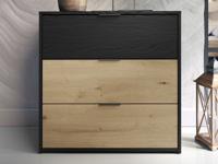 Commode UMPAL 3 deuren grafiet/artisan eik Commode UMPAL 3 deuren grafiet/artisan eik