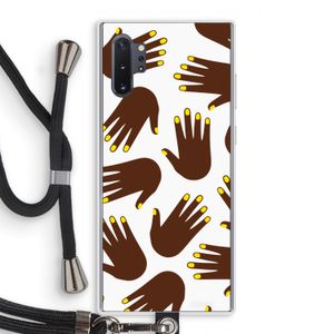 Hands dark: Samsung Galaxy Note 10 Plus Transparant Hoesje met koord