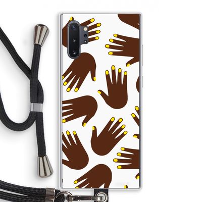 Hands dark: Samsung Galaxy Note 10 Plus Transparant Hoesje met koord