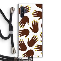 Hands dark: Samsung Galaxy Note 10 Plus Transparant Hoesje met koord