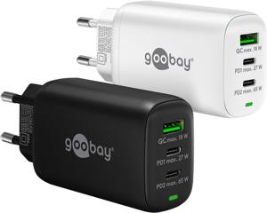 Goobay 65408 oplader voor mobiele apparatuur Hoofdtelefoons, Laptop, Smartphone, Tablet Wit AC Snel opladen Binnen
