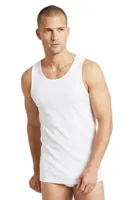 2-Pack Basics Heren singlet - 32298 - 100% Biologisch katoenen heren onderhemd - heren hemden wit