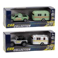 City Car Collection Die-Cast Pick-Up met Trailer 1:50 Assorti