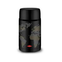 Thermos voor voedsel Oroley Zwart Roestvrij staal 1 L Wereldkaart