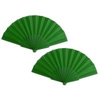 2x stuks spaanse Handwaaier groen 23 cm
