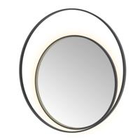 Spiegel Hotbath &MORE 120x120 cm LED-Verlichting Spiegelverwarming Rond Deco Geborsteld Zwart PVD