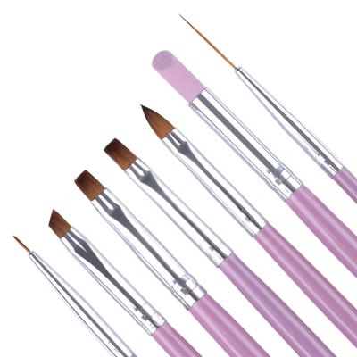 3 stuks Nail Brush set roze handvat UV Gel lak Acryl schilderij liner pen Cuticle Remover manicure Nail Art tool