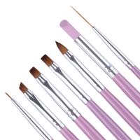 3 stuks Nail Brush set roze handvat UV Gel lak Acryl schilderij liner pen Cuticle Remover manicure Nail Art tool