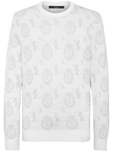 Billionaire sweatà motif en jacquard - Blanc