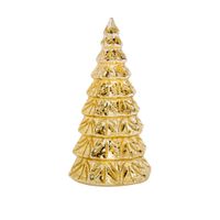 1x stuks led kaarsen kerstboom kaars goud D9 x H15 cm    -