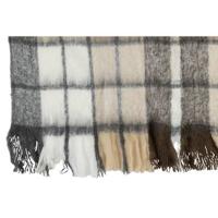 J-Line Plaid geruit - polyester - beige - 180 x 130 cm - thumbnail