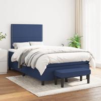 Boxspring met matras stof blauw 120x200 cm