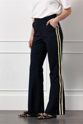 Studio Anneloes Nola Tape Flair Trousers 12752 Flared 6900 Dark Blue
