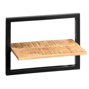 Wandplank Bart - zwart/naturel - 35x45x25 cm - Leen Bakker