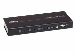 ATEN 4-poorts USB boudnless KVM™-schakelaar (kabels meegeleverd)