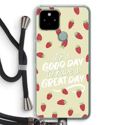 Don't forget to have a great day: Pixel 5 Transparant Hoesje met koord