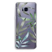 Tropical watercolor leaves: Samsung Galaxy S8 Plus Transparant Hoesje