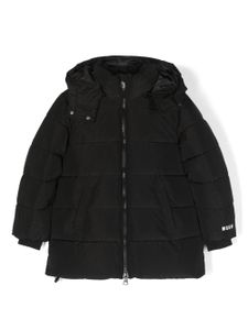 MSGM Kids veste matelassée à logo imprimé - Noir