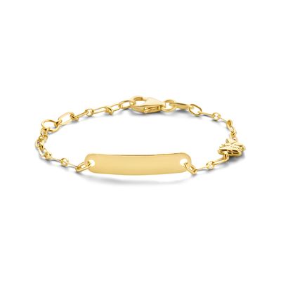 Armband Graveerplaat Vlinder geelgoud 4 mm